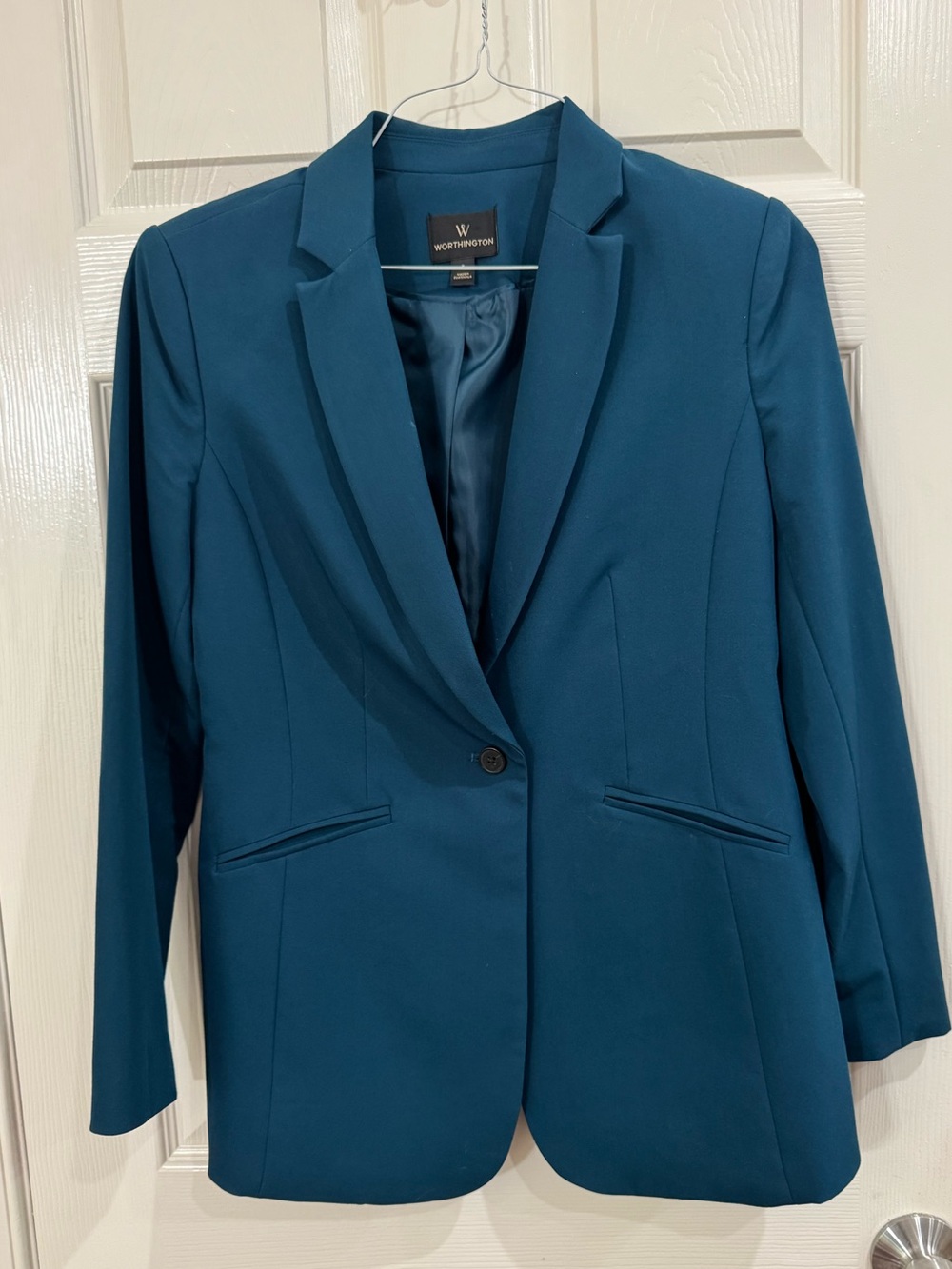 Worthington Teal Green Single-Button Blazer